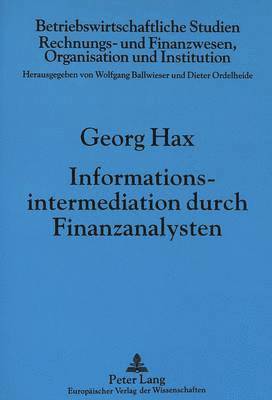 bokomslag Informationsintermediation Durch Finanzanalysten