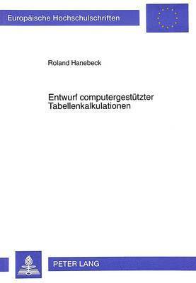 Entwurf Computergestuetzter Tabellenkalkulationen 1