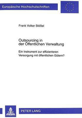 bokomslag Outsourcing in Der Oeffentlichen Verwaltung