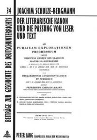 bokomslag Der Literarische Kanon Und Die Passung Von Leser Und Text