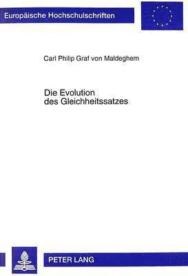 bokomslag Die Evolution Des Gleichheitssatzes