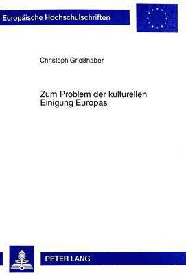 bokomslag Zum Problem Der Kulturellen Einigung Europas