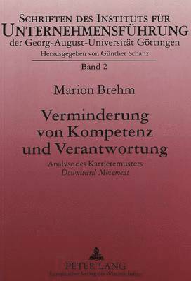 bokomslag Verminderung von Kompetenz und Verantwortung