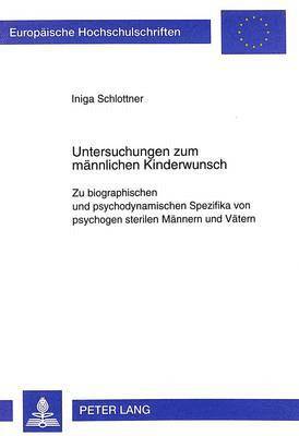 bokomslag Untersuchungen Zum Maennlichen Kinderwunsch