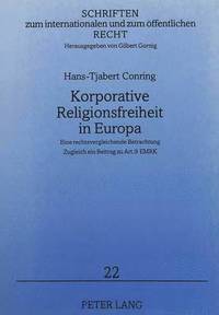 bokomslag Korporative Religionsfreiheit in Europa