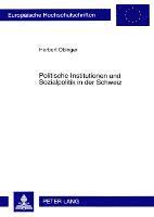 bokomslag Politische Institutionen Und Sozialpolitik in Der Schweiz