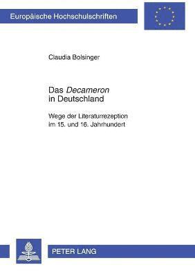 Claudia Bolsinger - Decameron in Deutschland, Häftad
