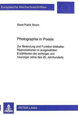 bokomslag Photographia in Poesis