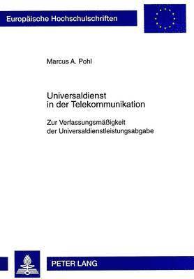 bokomslag Universaldienst in Der Telekommunikation