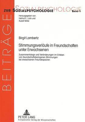 bokomslag Stimmungsverlaeufe in Freundschaften Unter Erwachsenen