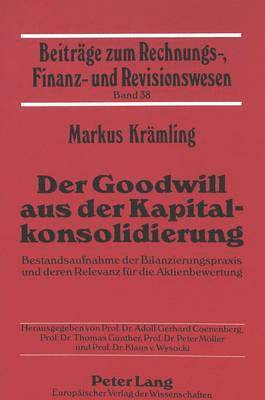 bokomslag Der Goodwill Aus Der Kapitalkonsolidierung