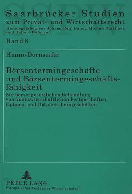 bokomslag Boersentermingeschaefte Und Boersentermingeschaeftsfaehigkeit
