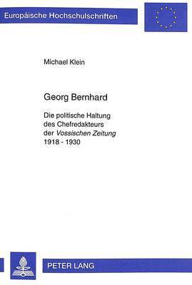 bokomslag Georg Bernhard