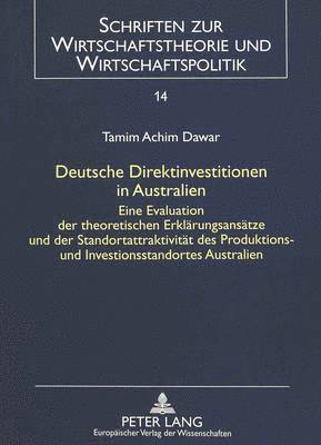 bokomslag Deutsche Direktinvestitionen in Australien