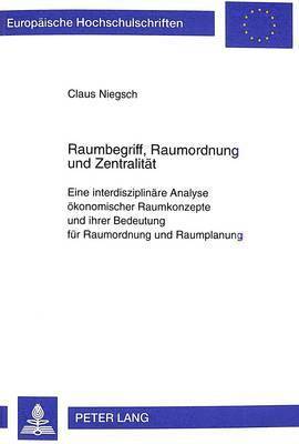 Raumbegriff, Raumordnung Und Zentralitaet 1