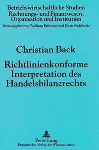 bokomslag Richtlinienkonforme Interpretation Des Handelsbilanzrechts