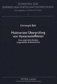 bokomslag Multivariate Ueberpruefung Von Hysteresiseffekten