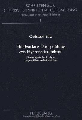 bokomslag Multivariate Ueberpruefung Von Hysteresiseffekten