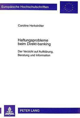 bokomslag Haftungsprobleme Beim Direkt-Banking