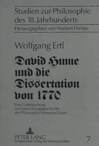 bokomslag David Hume Und Die Dissertation Von 1770