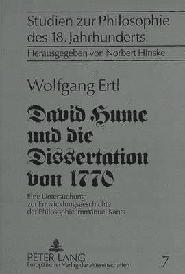 David Hume Und Die Dissertation Von 1770 1