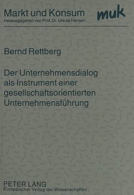 bokomslag Der Unternehmensdialog ALS Instrument Einer Gesellschaftsorientierten Unternehmensfuehrung