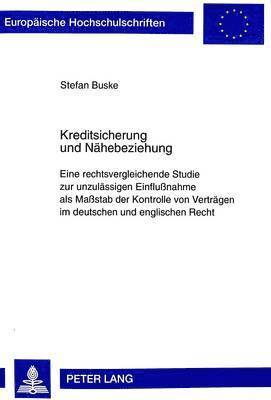 bokomslag Kreditsicherung Und Naehebeziehung