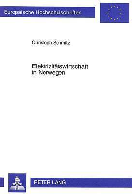 bokomslag Elektrizitaetswirtschaft in Norwegen