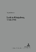 bokomslag Lyrik in Koenigsberg- 1749-1799