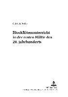 bokomslag Blockfloetenunterricht in Der Ersten Haelfte Des 20. Jahrhunderts