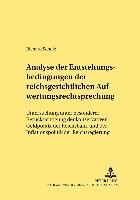 bokomslag Analyse Der Entstehungsbedingungen Der Reichsgerichtlichen Aufwertungsrechtsprechung