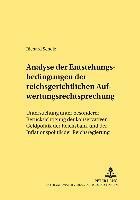 Analyse Der Entstehungsbedingungen Der Reichsgerichtlichen Aufwertungsrechtsprechung 1