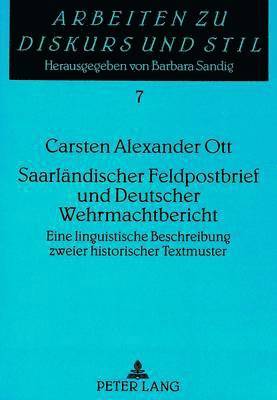 bokomslag Saarlaendischer Feldpostbrief Und Deutscher Wehrmachtbericht
