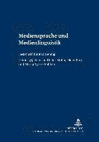 bokomslag Mediensprache Und Medienlinguistik