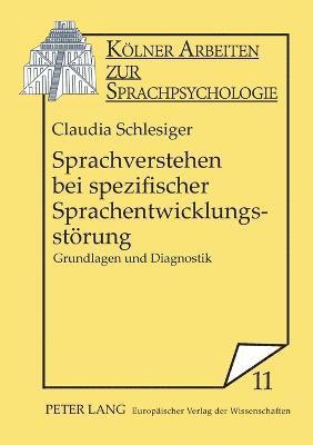 bokomslag Sprachverstehen bei spezifischer Sprachentwicklungsstoerung