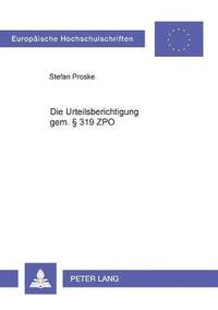 bokomslag Urteilsberichtigung gem. § 319 ZPO