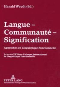 bokomslag Langue - Communaute - Signification