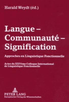 bokomslag Langue - Communaut - Signification