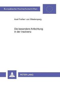 bokomslag besondere Anfechtung in der Insolvenz