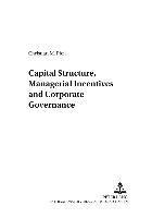 Christian M. Pfeil, Christian Pfeil, Reinhard Schmidt - Capital Structure, Managerial Incentives and Corporate Governance, Häftad