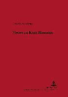 bokomslag Neues Zu Knut Hamsun