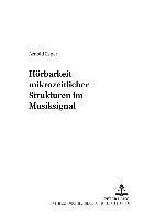 Arnold Esper, Jobst P Fricke, Jobst P. Fricke - Hoerbarkeit Mikrozeitlicher Strukturen Im Musiksignal, Häftad