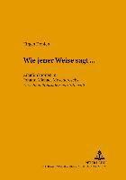 Jürgen Donien, Wolfgang Harms, Peter Strohschneider - «Wie Jener Weise Sagt...», Häftad