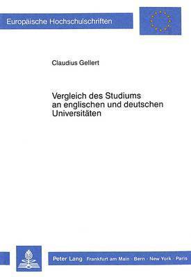 bokomslag Vergleich Des Studiums an Englischen Und Deutschen Universitaeten