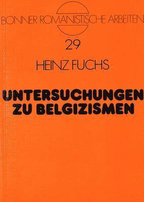 bokomslag Untersuchungen Zu Belgizismen