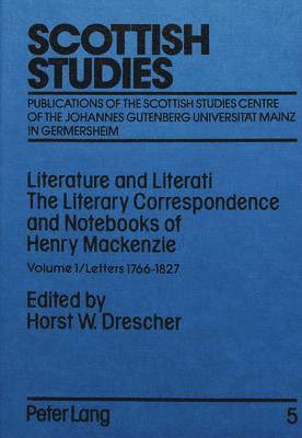 bokomslag Literature and Literati: v. 1 Letters, 1766-1827
