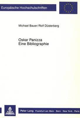 bokomslag Oskar Panizza. Eine Bibliographie