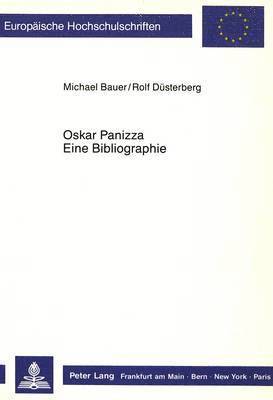 bokomslag Oskar Panizza. Eine Bibliographie