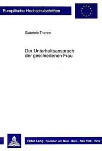 bokomslag Der Unterhaltsanspruch Der Geschiedenen Frau