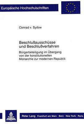 bokomslag Beschlussausschuesse Und Beschlussverfahren